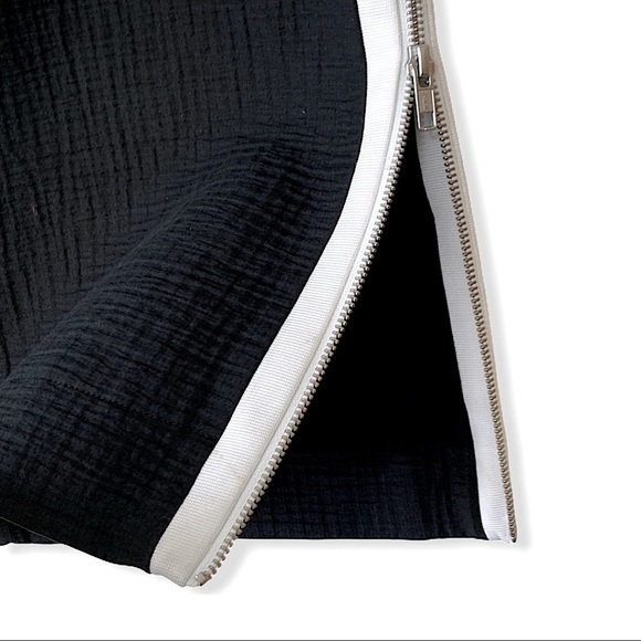 𝅺HELMUT Lange Rafter Side Zip Miniskirt in Black and White Size 10 - Picture 5 of 13